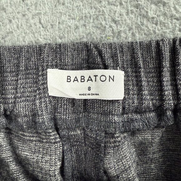 Aritzia Babaton Pants Womens 8 Grey Plaid Cohen Ankle Trousers Wool Cashmere 1 - Picture 3 of 7